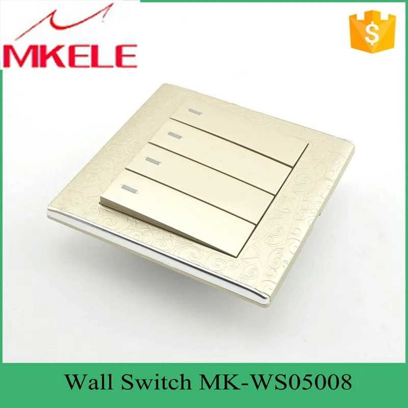 New design best price MK-WS05008 Impact resistance wholesale classical 4 Gang 2 way switch led touch light switch