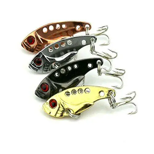 

Mounchain 1 piece 3.5cm 3D Eyes Fishing bait Metal VIB Fishing Lure Bass Crank bait Fishing Spinner Blade 10 # fishing Hooks