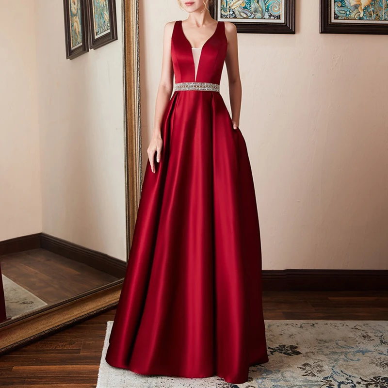 

Women Sleeveless Party Maxi Long Dress Ladies Formal Evening Prom Ball Gown Hot