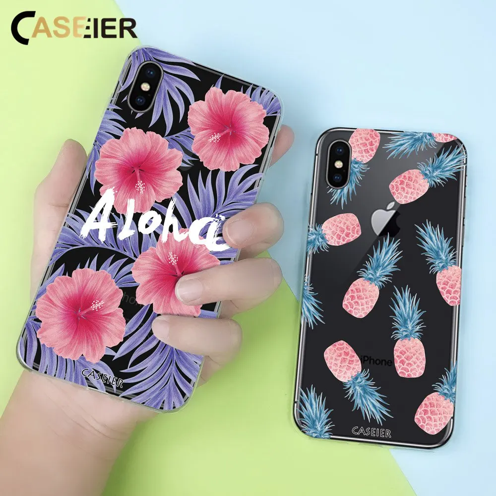 CASEIER Soft Hand Drawn Style Chic Phone Case For iPhone XS MAX XR X TPU Cases 5 5S SE 6 6s 7 8 Plus Funda Capinha |