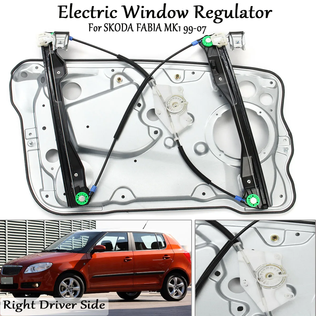 

Front Right Front Left Driver Window Regulator Panel 6Y1837462 For Skoda Fabia Mk1 1999-2007 6Y1837461 6Y1837462