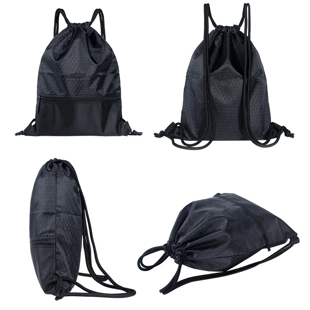 

Women Men Anti-splash Drawstring Lock Nylon Fashion Large Capacity Travel Practical Solid Riding Wear Resistant Sports Backpack