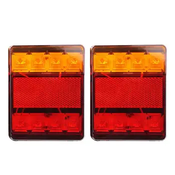 

1 Pair 8 LED Car Truck Rear Lamps DC12V Rear Tail Light Warning LightsWaterproof Tailight Parts for Trailer Caravans
