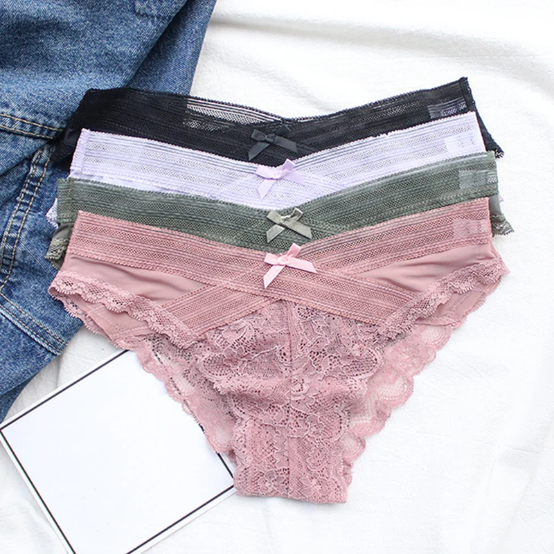 LNRRABC European Delicate Lace Floral Sexy Panties Sex String Women