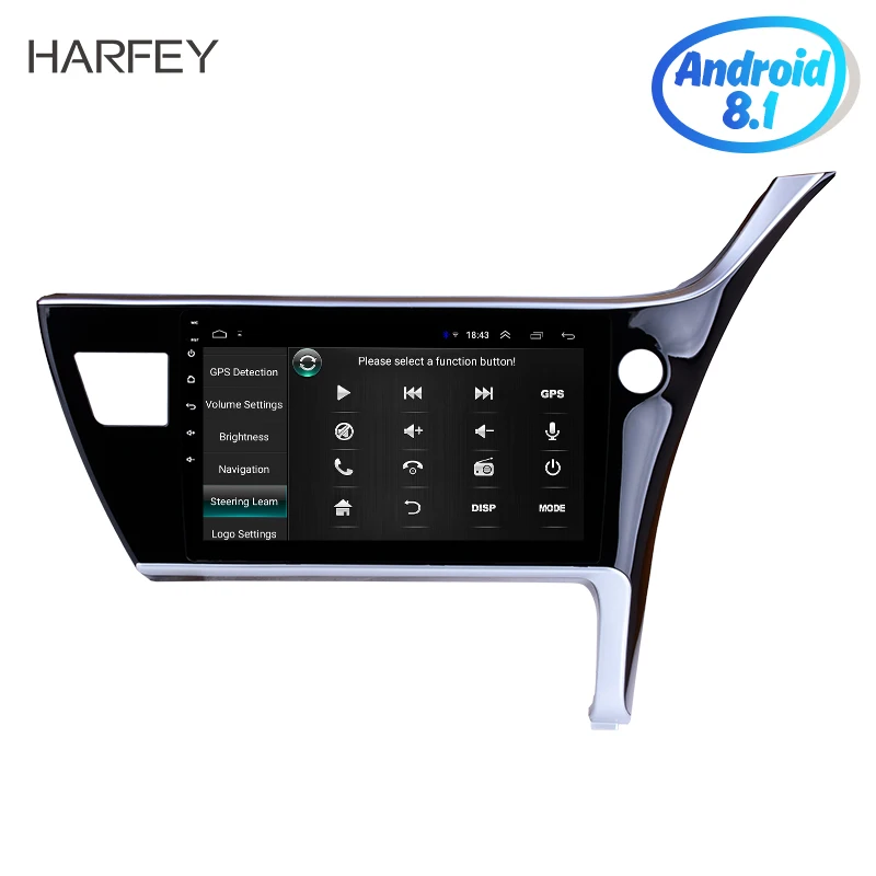 Harfey 2Din Android 8,1 10,1 "Мультимедиа автомобильный радиоприемник проигрыватель для Toyota Corolla 2017 2018 правостороннее Вождение gps Navi головное