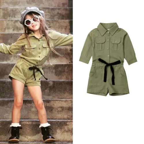 

Fashion Baby Girl Kids Cotton Long Sleeve Romper Jumpsuit Casual Clothes Outfits