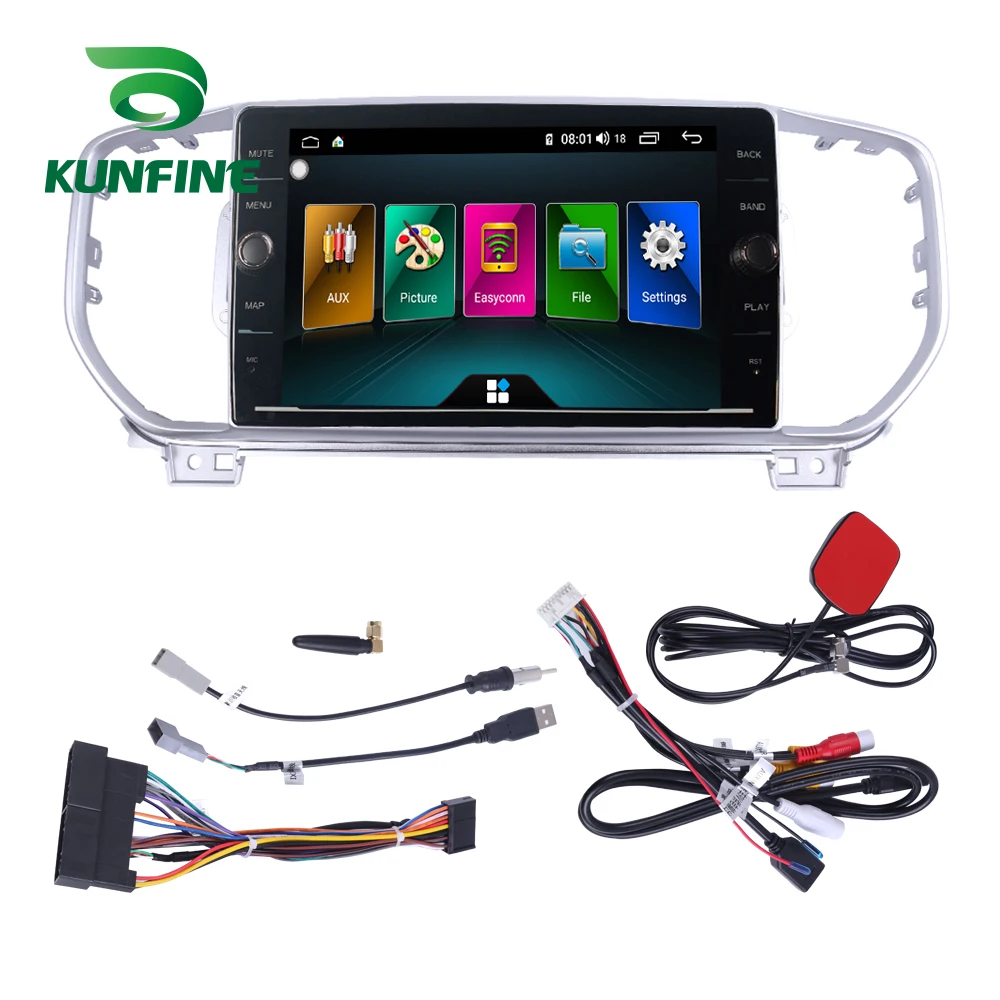 Sale Octa Core 4GB RAM 64GB ROM Android 8.1 Car DVD GPS Player Deckless Car Stereo for KIA KX5 Sportage R 2016 Black Color Radio 1