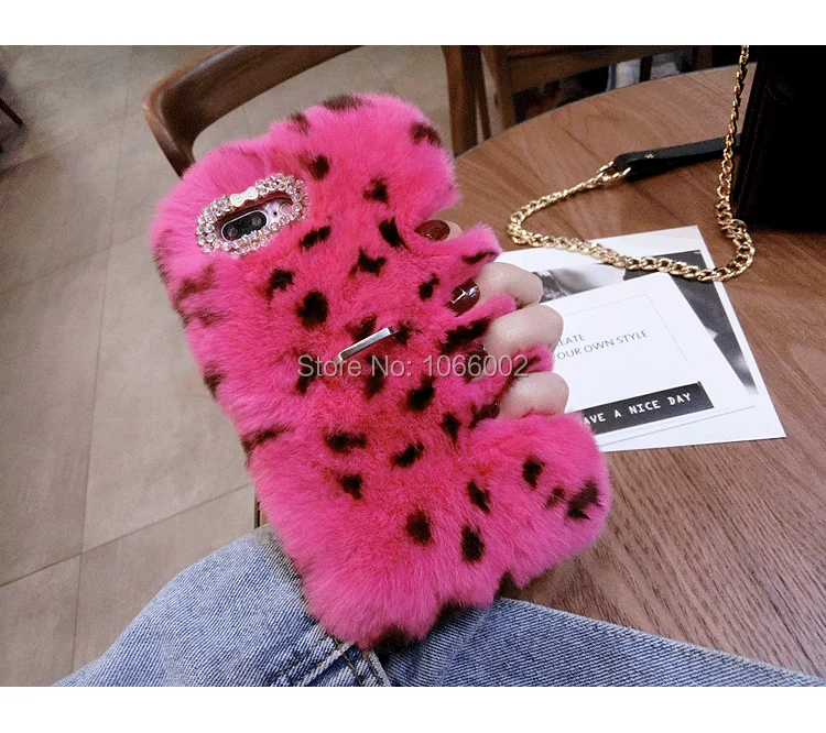 

Luxury Rex Rabbit Fur Furry Animal Hair Cases Funda Capa for iPhone 11 Pro Max XS MAX XR XS X 6 6S 8 7 Plus 8 Plus Finger Ring