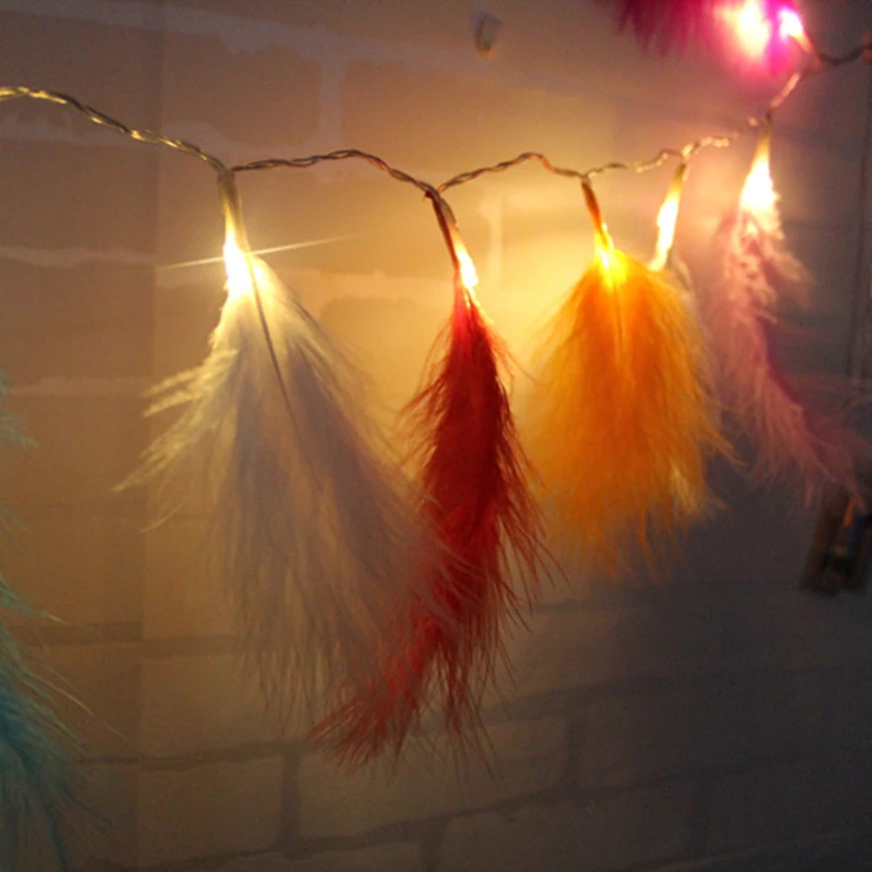 

Feather Led String Fairy Light String Xmas Party Home Wedding Garden Garland Christmas Decorations D6