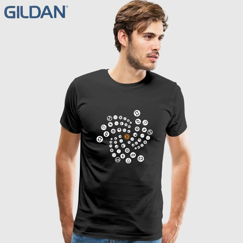 Cryptocurrency Iota Ehtereum Bitcoin Monero Litecoin Ripple T Shirt Men Funny Custom Short Sleeve Stellar Lumens Dogecoin Tee