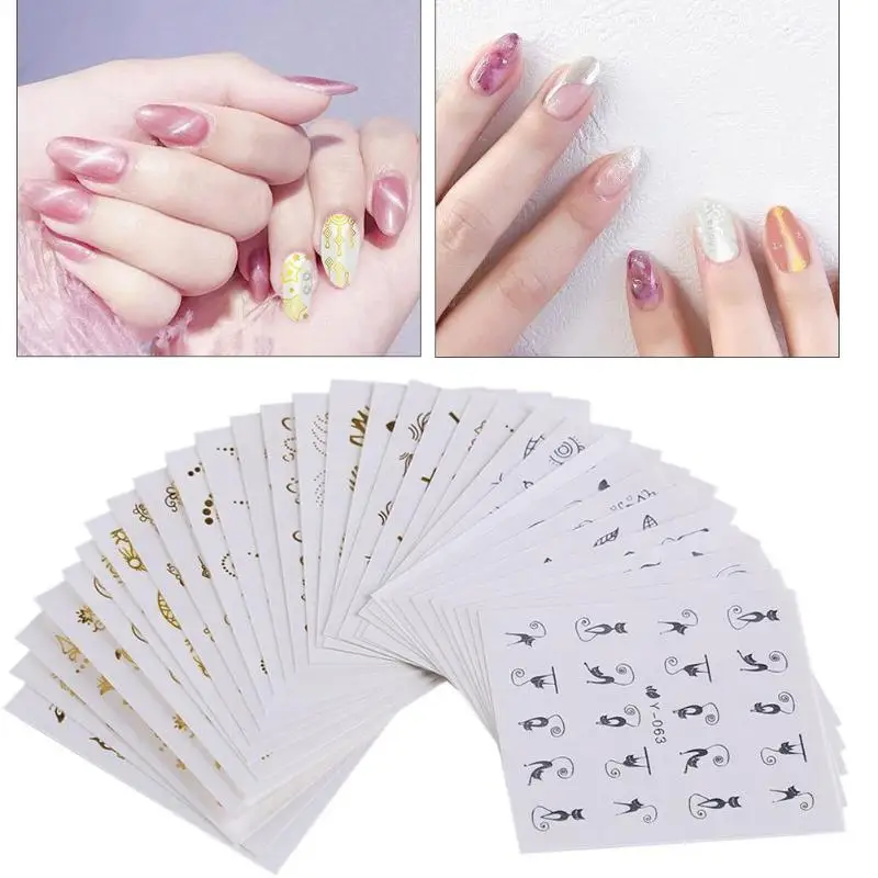 

30pcs Nail Art Sticker Metal Water Transfer Decal Sliders Manicure Tools Nail Salon Manicure Tool 2019 Easter gift