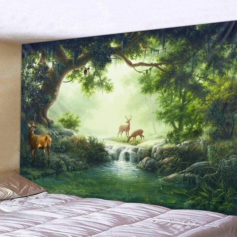 

Small Road Stream Scenery Deep In The Forest Thin Polyester Plant 2019 New Style 150x200cm Boho Beach Towel Yoga Mat