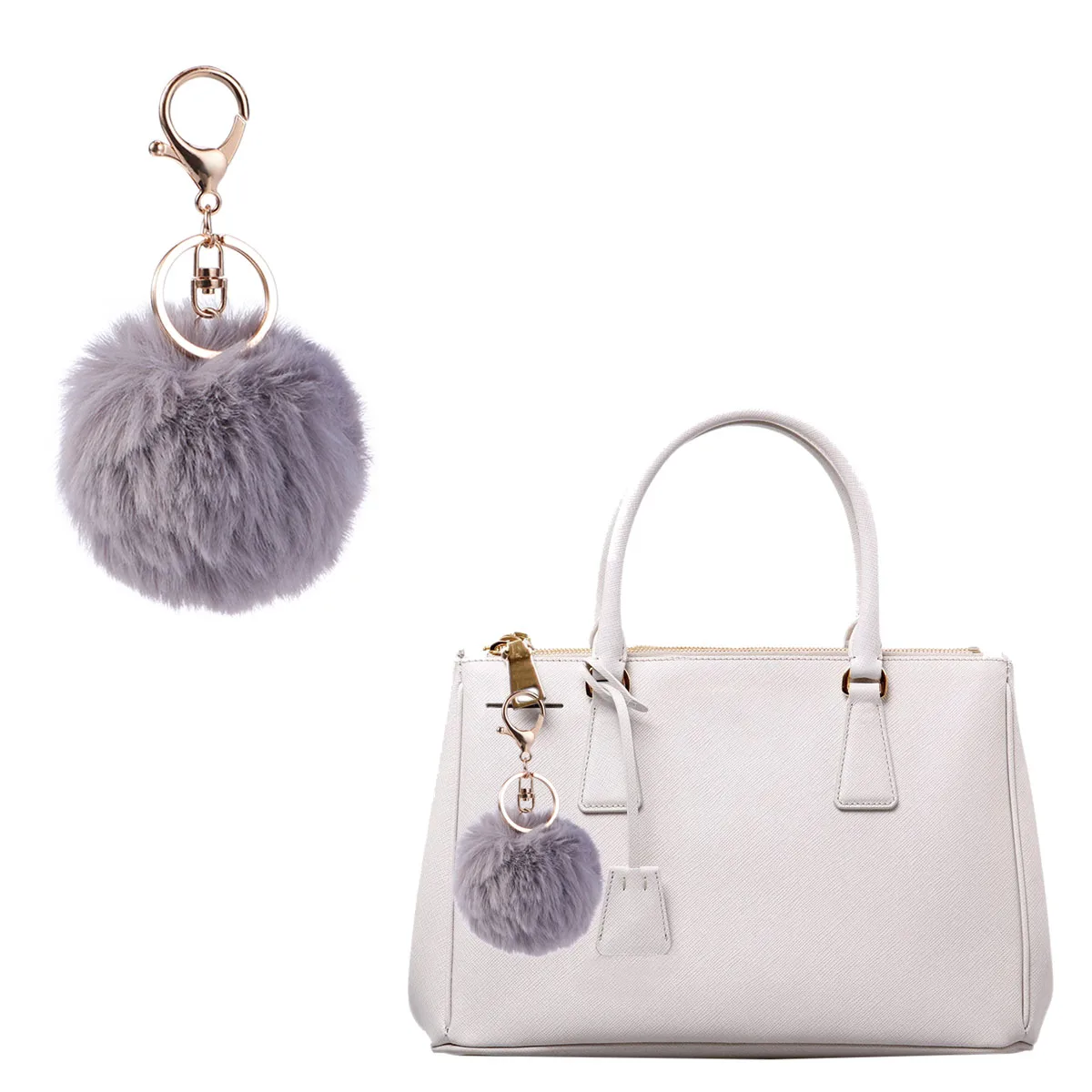 

1PC 8cm Imitation Rabbit Fur Ball Keychain Keyring Lovelty Charm Key Ring Chain Pendant For Car Key Ring Purse Bag Decor Gift