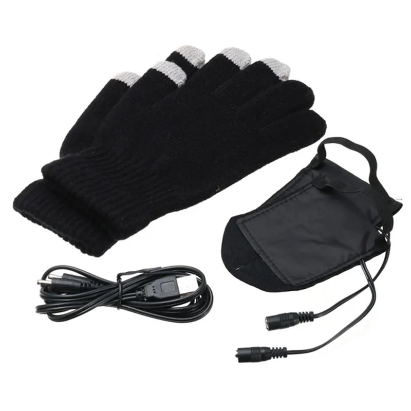 5V USB Powered Heating Gloves Sport Hand Warmer Heated Skiing Glove