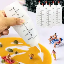 5 шт./компл. 250 мл пластиковый игловой-nosed бутылка со шкалой Squeeze бутылка с герметичной крышкой соус Салат эластичные емкости
