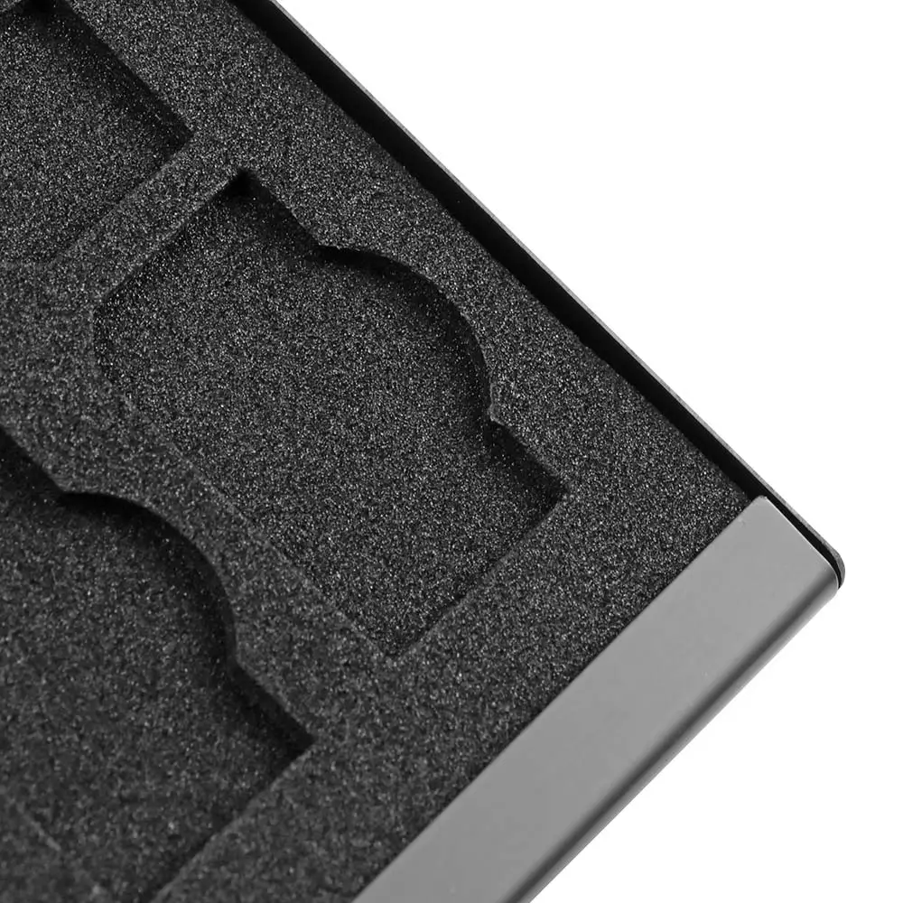 

21 In 1 Aluminum Portable SIM Micro Pin SIM Card Nano Memory Card Storage Box Case Protector Holder Black