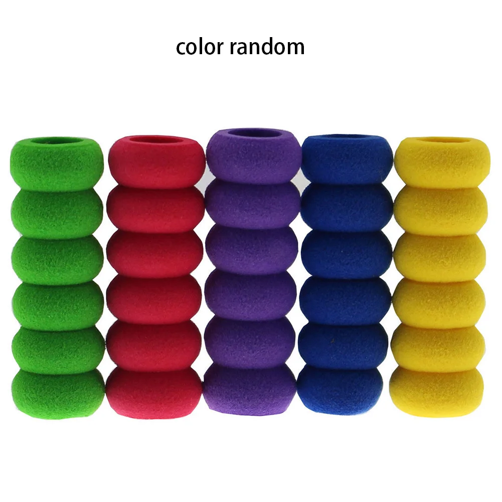 

10pcs Pencil Non-toxic Hand Protection Non Slip Lightweight Handwriting Cap Grips Ridged Foam Pen Eco-friendly