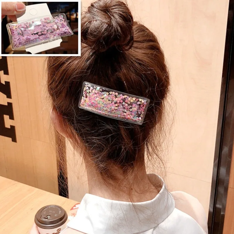 Летняя прозрачная заколка для волос с блестками, женские заколки для волос, заколки для волос, аксессуары для укладки