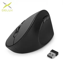 Delux M618SE 2.4G Wireless Mouse 6 Buttons 1600 DPI Ergonomic Vertical Optical Office Computer Mice Wireless For PC Laptop