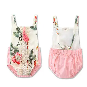 

cotton sleeveless cute floral bodysuit Newborn Toddler Infant Baby Girl bodysuit Outfit Sunsuit Clothes