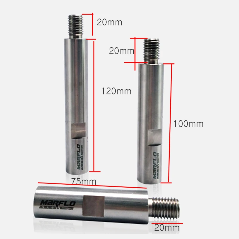 Поворотный полировщик, удлиняющий вал из нержавеющей стали M14 для ухода за автомобилем, полировальные аксессуары, авто инструменты для детализации