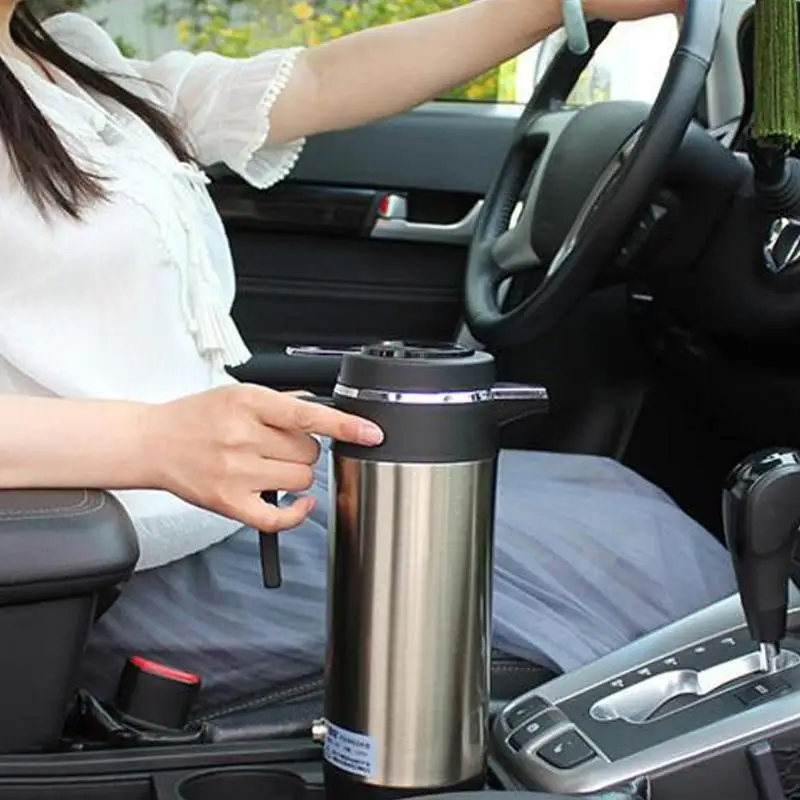 

12V 120W Large Capacity 1200ML Car Electric Kettle Stainless Steel Auto Power Off Boiling Kettle Truck Heating Cup Kit