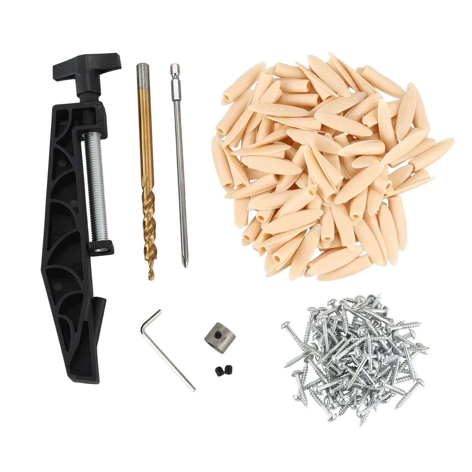 

Pocket Hole Clamp For Woodworking Jig Slant Hole 9.5Mm Step Drill Bit 200Pc Screws Plugs Kit For Kreg Jigs Wood Doweling Joine