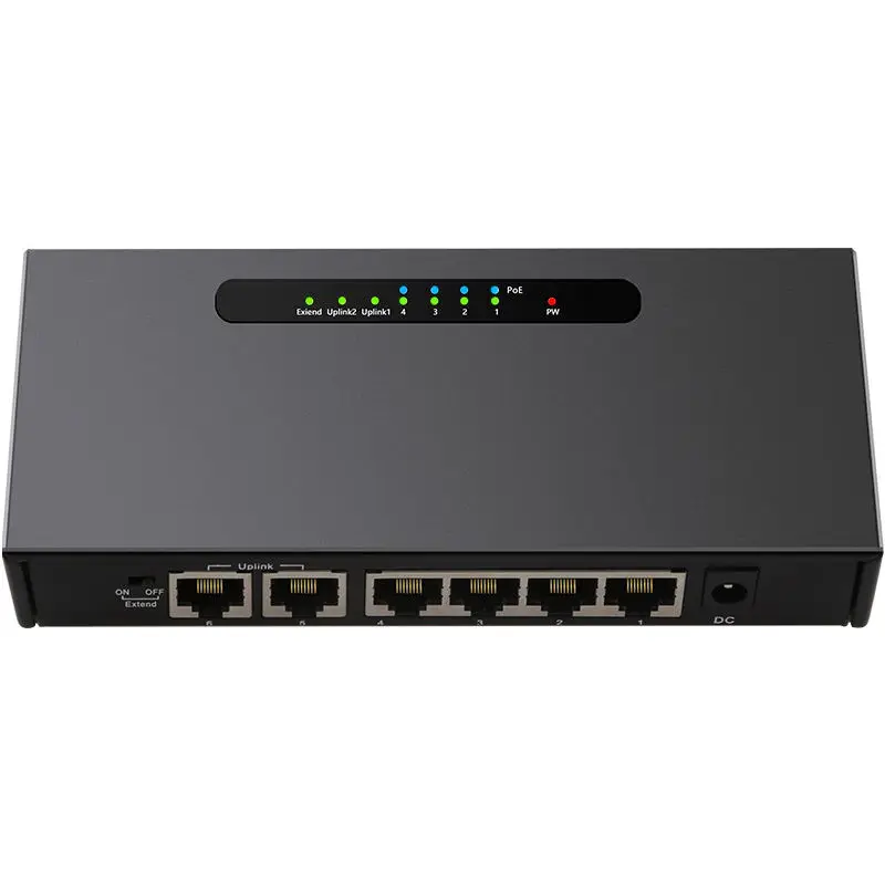 

Diewu 6 Port Poe Gigabit Ethernet Network Switch 10/100/1000mbps Lan Hub 4 Port Poe Power Switch Injector For Ip Camera(Eu Plu