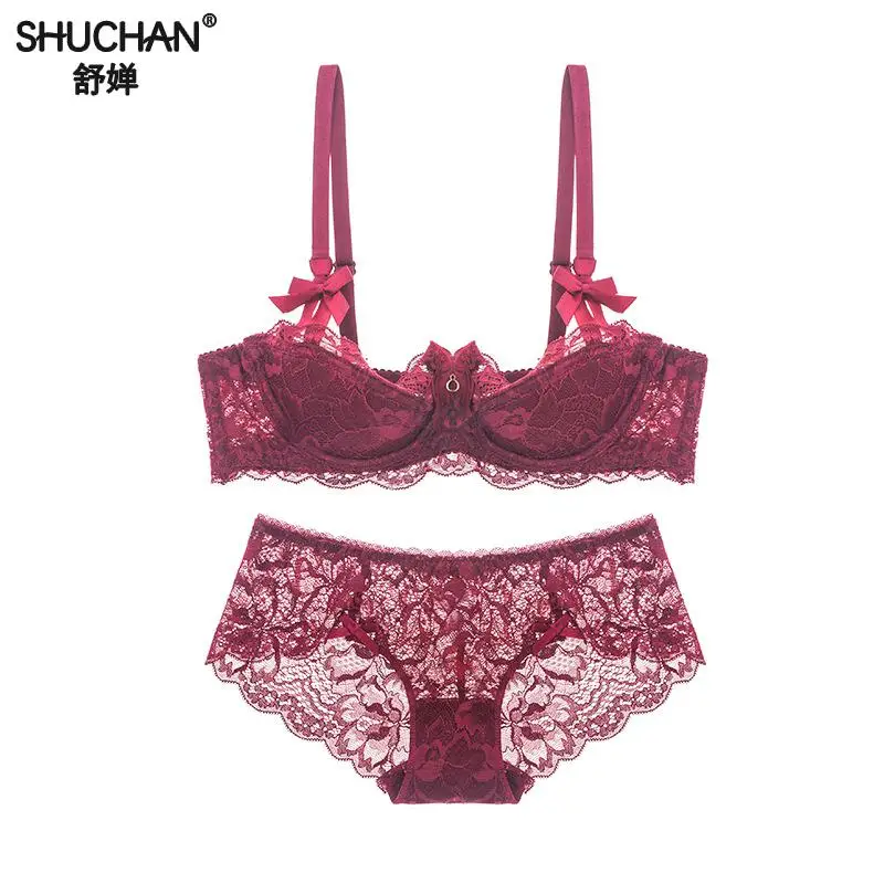 Комплект женского кружевного нижнего белья с чашками пуш ап 4 цвета|bra set|underwear setbras