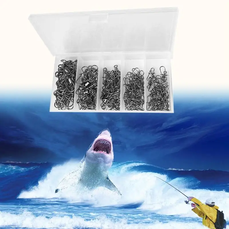 

96 pcs Interlock Snap Connector Copper Swivels+Reinforcement Pin Fishing Lure Tackles Fishing Gear Accessories New Fish Tool