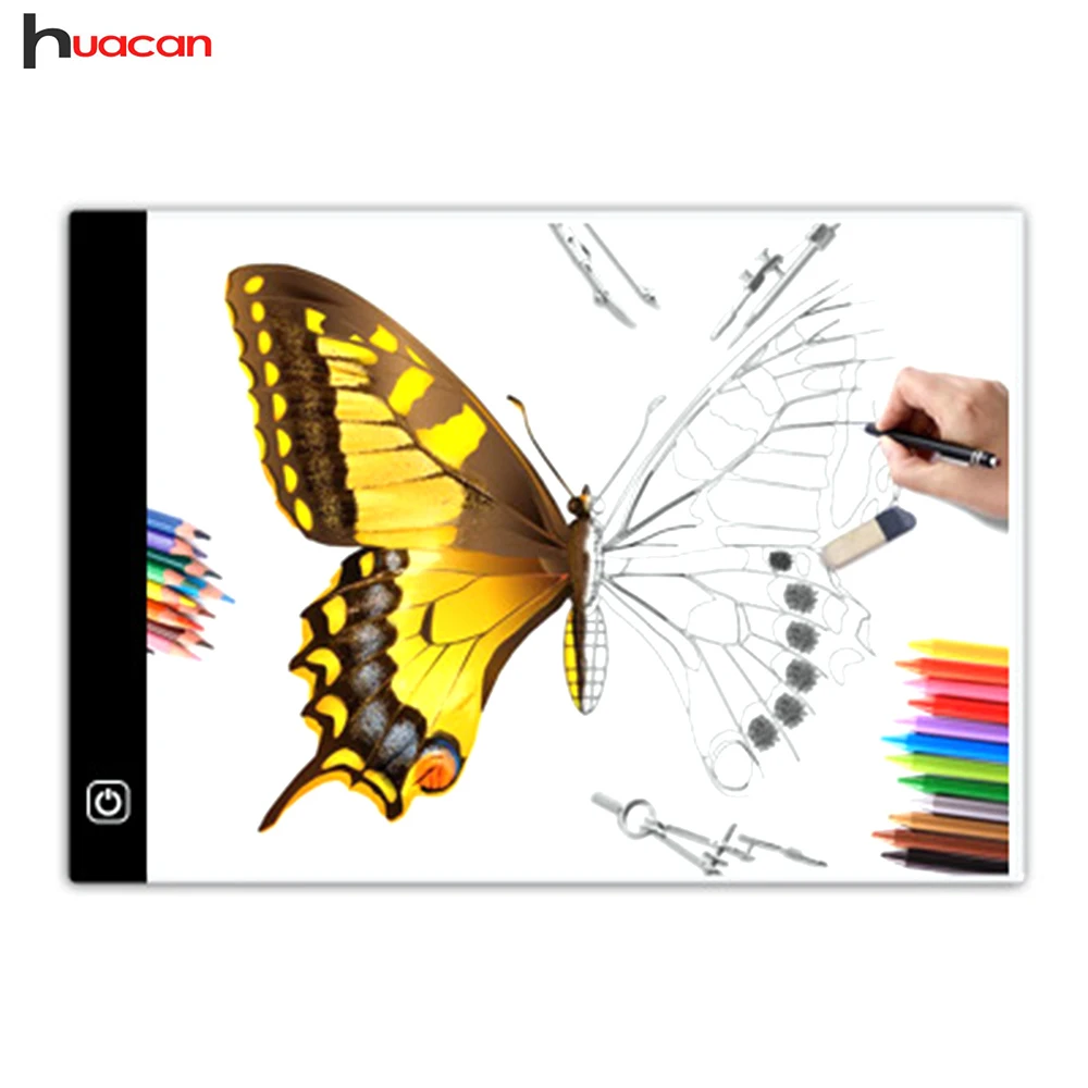 

Huacan A4 LED Touch Dimmable Eyesight-protected USB Powered Ultra-thin Animation Tracing Light Box Tablet Pad Board Best Partner
