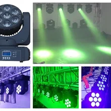 4 фары+ корпус, 7x12 Вт RGBW 4в1 четырехъядерный светодиодный луч света для сцены DMX