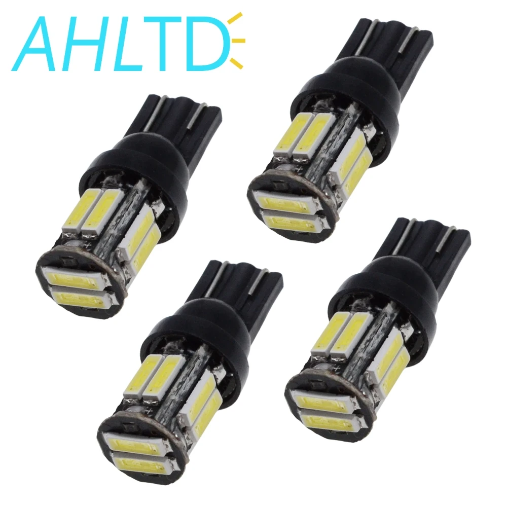 4 шт. T10 ВОДИТЬ Автомобиль AC/DC 12V W5W 7020 SMD 194 168 Клин Замена обратный инструмент Панель лампы белого лампы для Габаритные огни