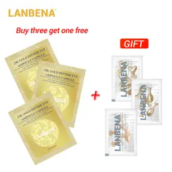 Купить 3 получить 1 подарок LANBENA 24 К золото пептид от морщин под глазами ампулы капсула глаз Сыворотка 3 шт. + Сыворотка для лица Улитка крем