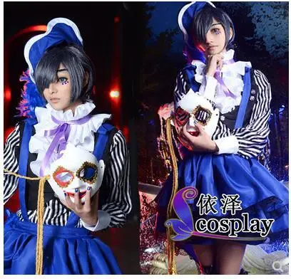 

Anime Black Butler Kuroshitsuji Cosplay Ciel Phantomhive Circus Uniform Costume Whole Set