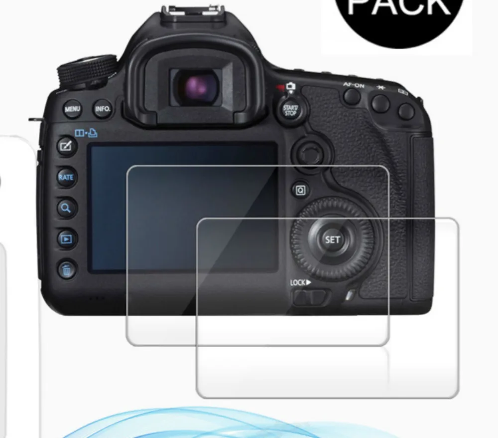 2 упаковки для Canon EOS 5D Mark IV/5D Mark III 0,3 мм 2.5D 9H прозрачная защитная пленка из закаленного стекла для цифровой зеркальной камеры ЖК-пленка