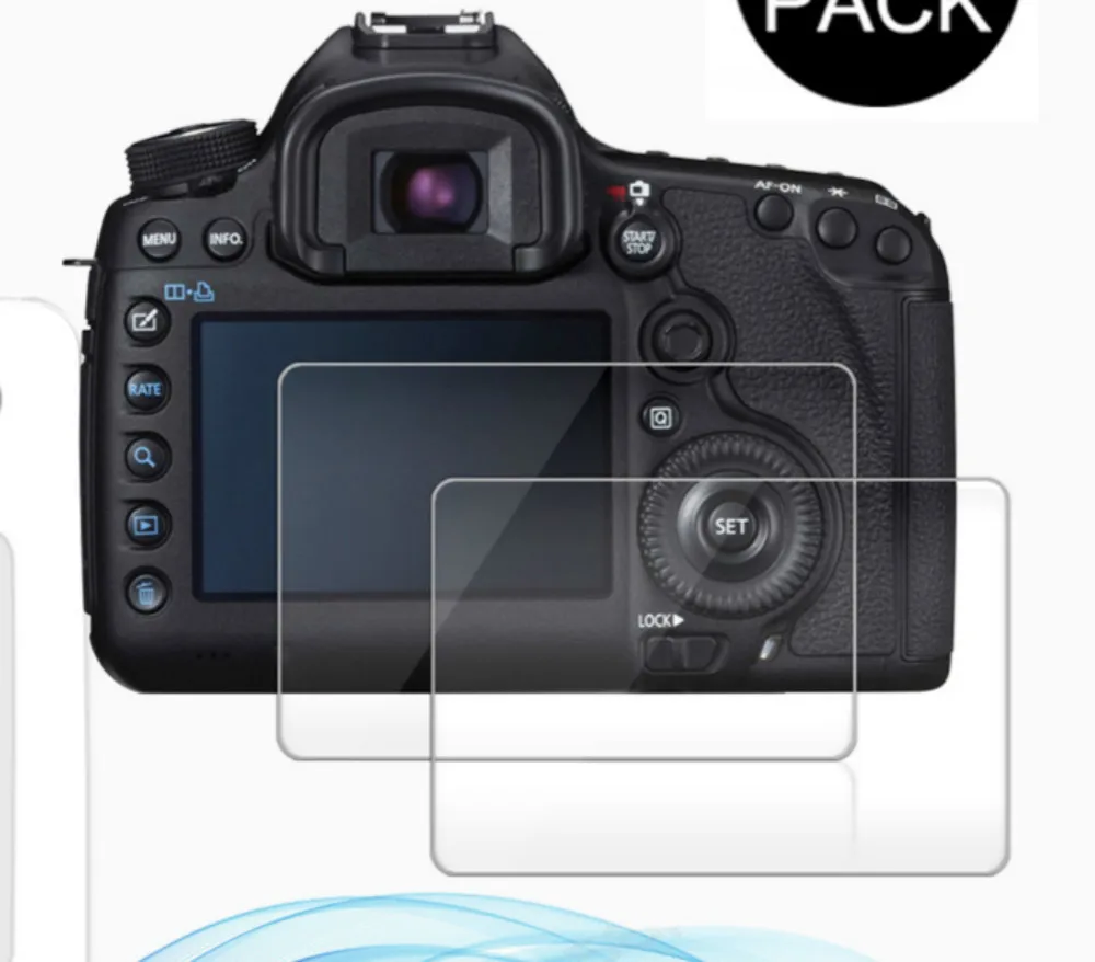 

2Pack For Canon EOS 5D Mark IV / 5D Mark III 0.3mm 2.5D 9H Clear Tempered Glass Screen Protector for DSLR Camera LCD Skin Film