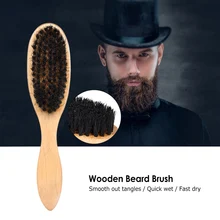 Мужская щетка для бритья бороды с деревянной ручкой щетка для волос из шерсти кабана Массажная Чистка кожи лица щетка для бритья Бритва Расческа для бороды