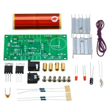 1 комплект мини плазменный динамик с катушкой Тесла электронный комплект 15 вт DIY электронные детали для изготовления с нержавеющим шаром+ розетка питания