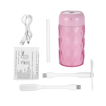 

Multifunctional Air Humidifier USB Handy Aroma Diffuser Humidifier with Mini LED Light and Mini Fan