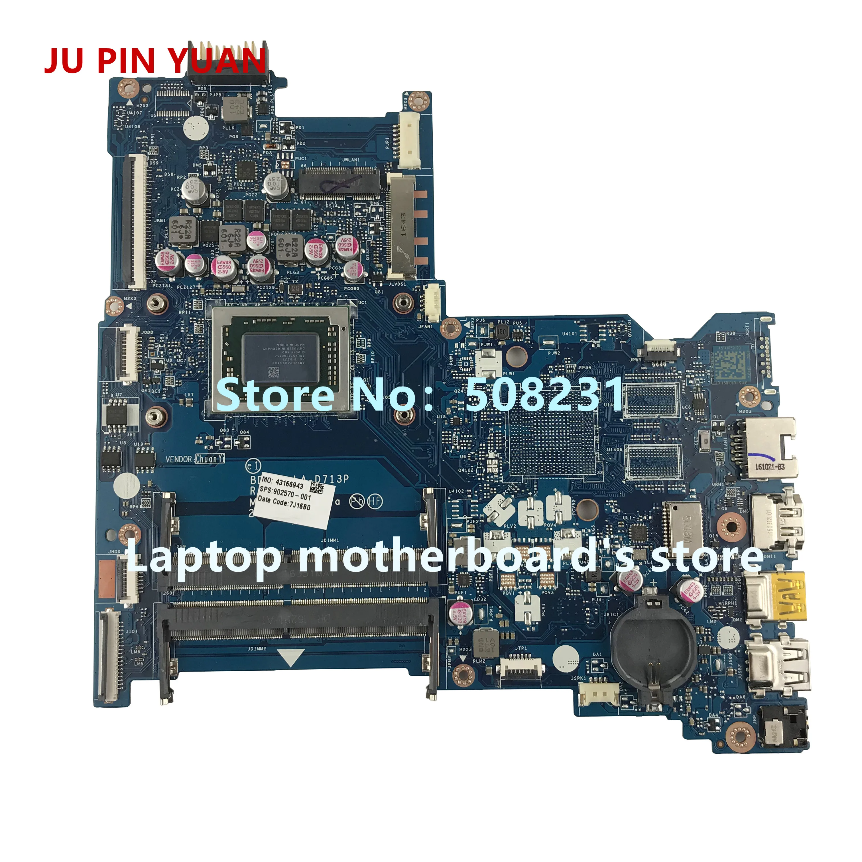 

902570-601 902570-001 LA-D713P Mainboard for HP 15-BA 15Z-BA Laptop Motherboard with A10-9600P 100% Fully Tested