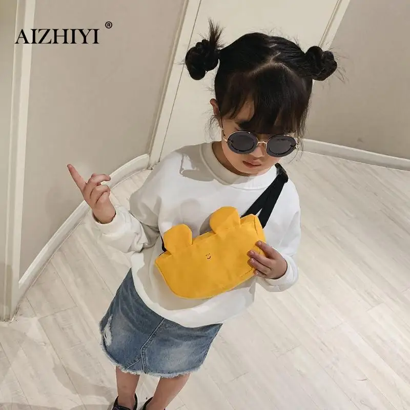 

Children Waist Packs Kid Fanny Bag Cute Cartoon bear Chest Bag For Girl Baby Money school bags Belt Kawaii Bag