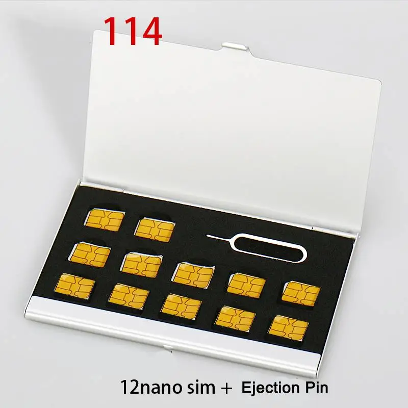 10 видов алюминиевый Портативный SIM Micro Pin SIM карта Nanocard карта памяти TF карта SDcard Коробка Для Хранения Чехол защитный держатель Серебряный