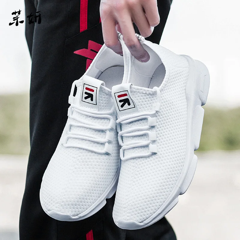 

Men Casual Shoes Brand Men Shoes White Sneakers Flats Mesh Loafers Breathable Plus Big Size 46 Spring Autumn