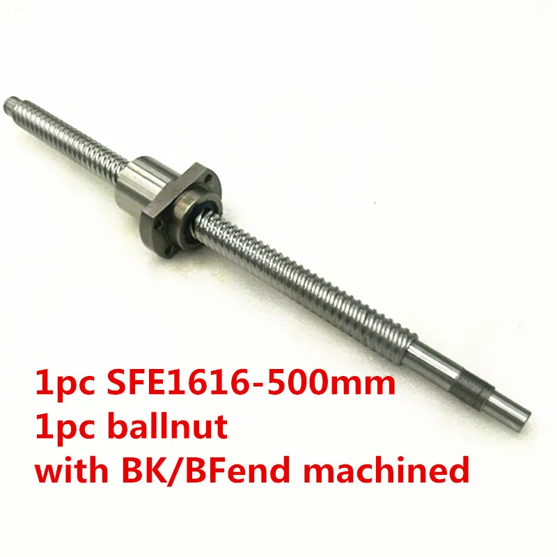 

Dia:16mm Lead:16mm Rolled Ballscrew 1pcs SFE1616 High lead Ball screw L=500mm+1pcs single ballnut with BK/BF12 end processing