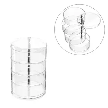 

Transparent Acrylic Jewelry Storage Box 4 Tiers Rotating Jewelry Organizer Sundries Storage Case Pin Storage Box