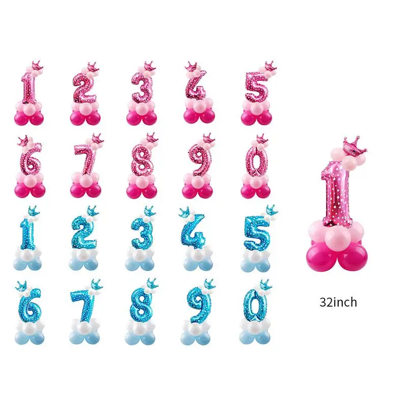 

Aluminum Film Balloon 32 Inch Digital Aluminum Foil Balloon DIY Birthday Layout Balloons Decorations Event Party Supplies #SO
