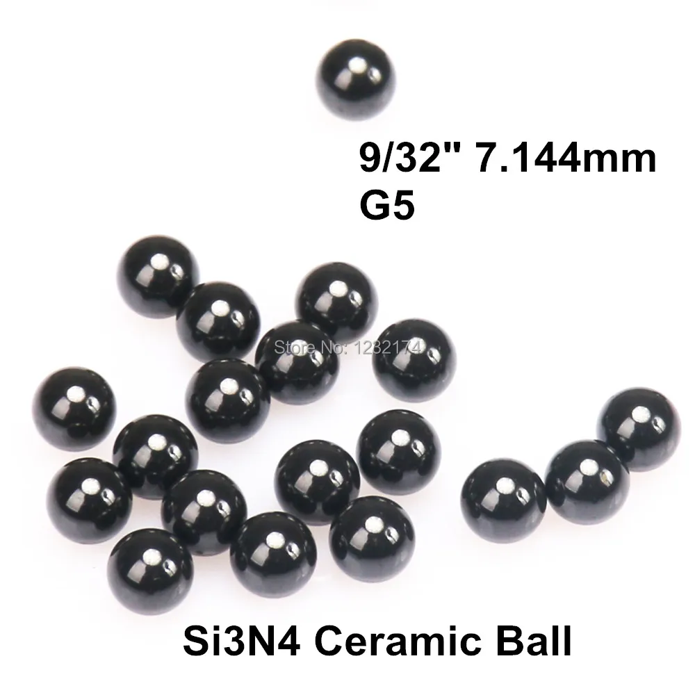 

9/32"=7.144mm Silicon Nitride Ceramic Ball Si3N4 G5 100PCS/Lot used inBearing,Pump,Valve ball,linear slider7.144mm ceramic ball