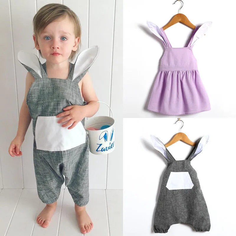

PUDCOCO Newest Easter Baby Boy Girl Rabbit Rompers Jumpsuit Tutu Dress Outfit Cotton Kids Clothes 1-4T