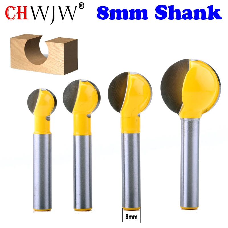  CHWJW 8mm Shank 1PC Ball End Round Carving Bit router bit woodworking router bits carbide bit Woodw